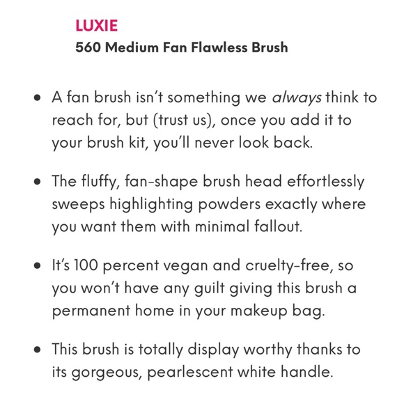 LUXIE 560 MEDIUM FAN BRUSH-FLAWLESS - Picture 3 of 9